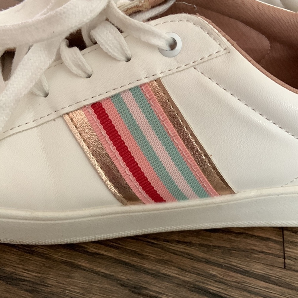 Esmara White & Pink Stripe Side Sneakers - Picture 4 of 9